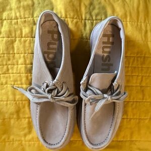 Hush Puppies Beige/Taupe Suede Moccasin Sneakers